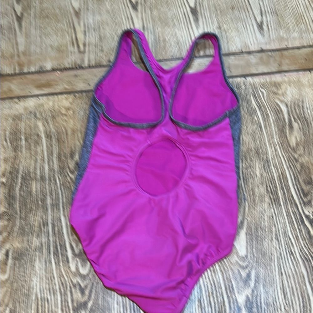 Pink and Gray Swimsuit with Blue Accents box 5 - Picture 5 of 5